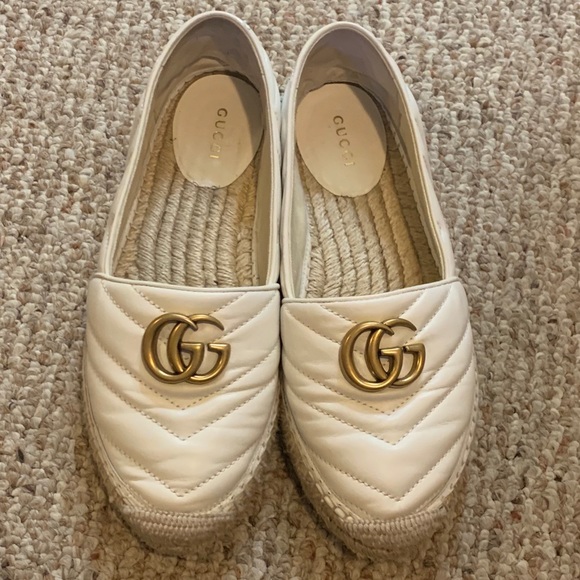 Gucci Shoes - Gucci Double G Marmont White Espadrilles sz 37